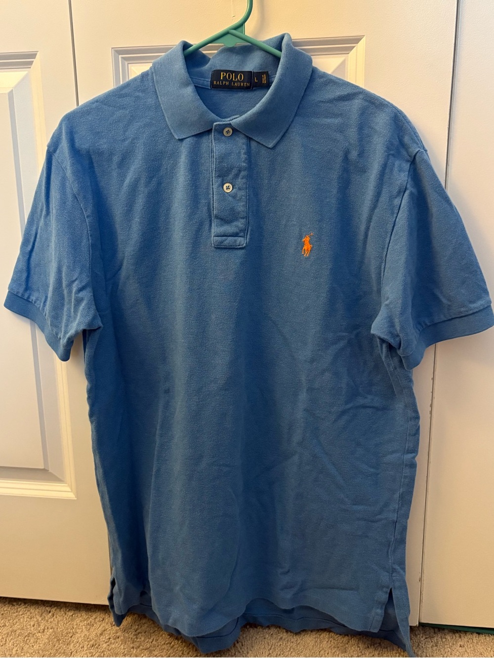 Polo by Ralph Lauren Light Blue Polo with Orange Pony